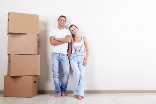 Student moving boxes and belongings ready for removal in Tottenham