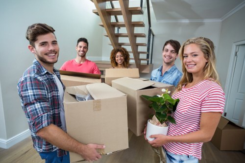 Professional removals in Tottenham with local moving team and packed boxes