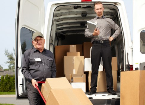 Team loading a van safely during a man and van move