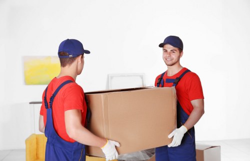 Moving day preparation with boxes and labels for Tottenham removals