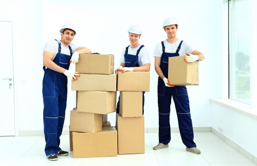 Packed furniture and boxes ready for transport in Tottenham