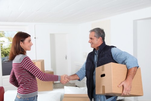 Cardboard boxes, tape, and protective materials for moving