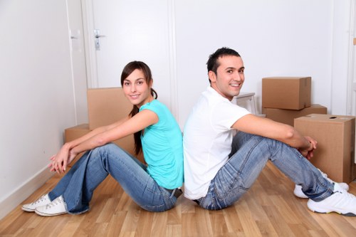 A smooth house removals process in Tottenham with moving boxes