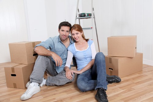 Organised household items ready for short-term storage