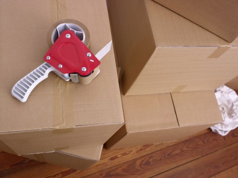 Van loading area with safety-focused moving equipment
