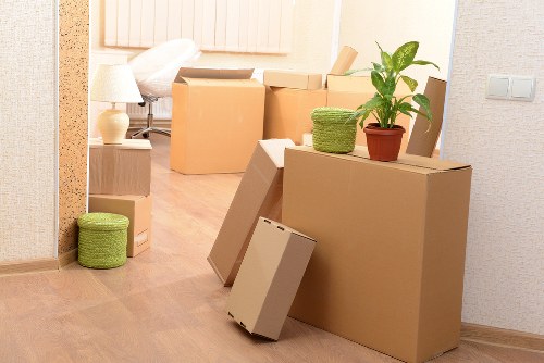 Preparing boxes and belongings for a move in Tottenham