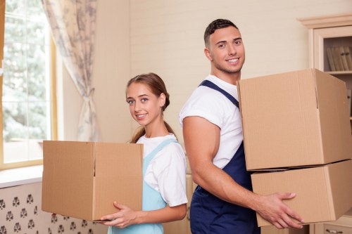 Boxes and furniture arranged for student removals and storage in Tottenham