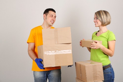 Furniture removal van loaded with wrapped household items in Tottenham